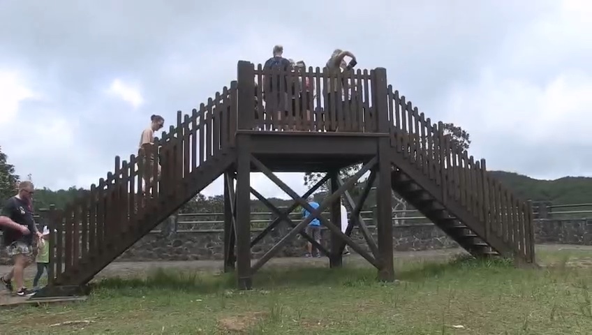 The Alexandra Falls viewing platform above the Black River Gorges, Mauritius